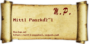 Mittl Paszkál névjegykártya
